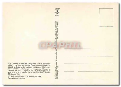 Tunel Beguinów — Seraing — STIL — 25 grudnia 1964 — Wydawnictwo a.s.b.l. — Rewers