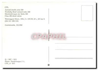 Pociąg CFL seria 200 — Goelebsmühle — n°1013 — Rewers