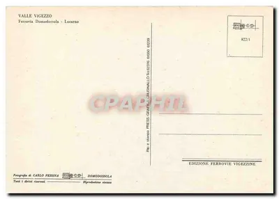 Valle Vigezzo — Tren de vapor nevado — Edición Ferrovie Vigezzine — Reverso