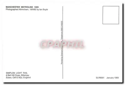 Manchester Metrolink — Altrincham — Simplon Light Rail — Verso