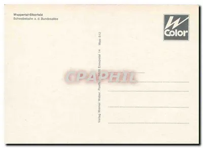 Wuppertal - Trem suspenso sobre o Wupper — Verlag Werner Weber, Wuppertal — Verso