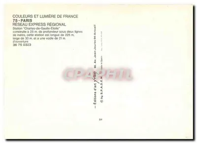 Stacja Charles-de-Gaulle-Étoile — Paryż — Wydawnictwo Sztuki Yvon — Rewers