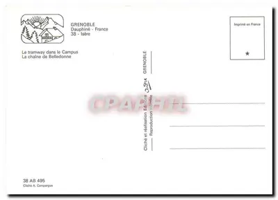 Grenoble — Trem no Campus — Cliché A. Campargue — Verso