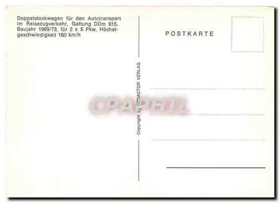 Wagon dwupiętrowy do przewozu samochodów — Gattung DDm 915, wydawca Redactor Verlag — Rewers