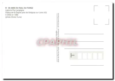 Viaduto de la Gagne perto de Solignac sobre Loire — Linha le Puy Langogne — editor Amis du Rail du Forez, n° 59 — Verso