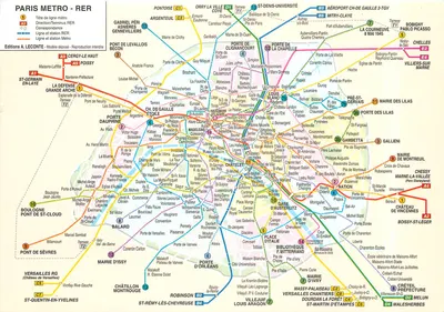 Planta do sistema metropolitano e do RER — Edições A. LECONTE, n° 101.226