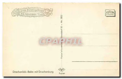 Drachenfels-Bahn com Drachenburg — Piatow, série 10 — Verso