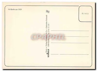 Velha Berlim · Unter den Linden — editor Schöning & Co, n° B1/6111 — Verso