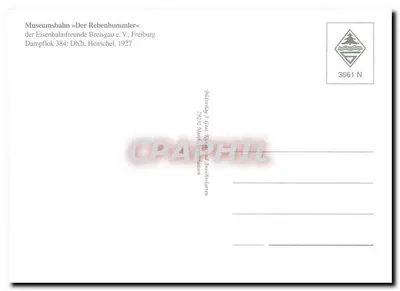 Trem a vapor 'Rebenbummler' — Kaiserstuhl — Museu da ferrovia do Breisgau — Verso