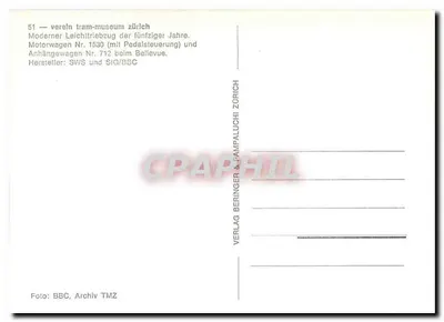 Tramway moderno degli anni cinquanta — Zurigo — editore Verlag Beringer & Pampalüchi — Verso