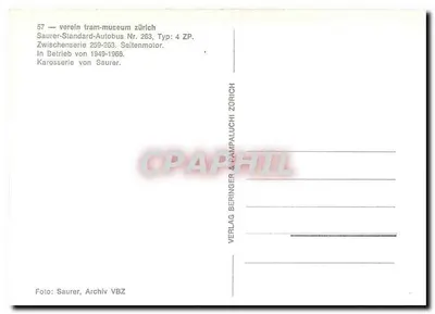 Autobus Saurer Standard w Zurych — seria 259-263, typ ZP — przed pomnikiem konnym i katedrą — Rewers