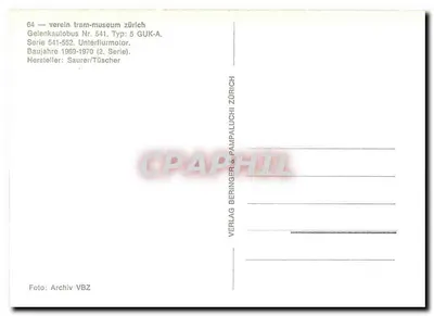 Autobus VBZ nr 541 — Gelenkautobus Typ 5 GUK-A — Busgarage VBZ — Rewers