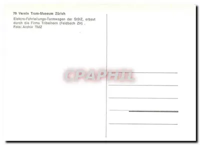 Elektryczny pojazd napędowy — Muzeum Tramwaju Zurych — Firma Tribelhorn (Feldbach ZH) — Rewers