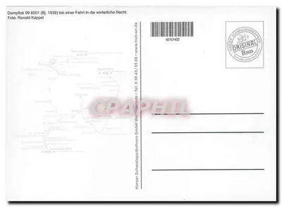 Parowóz 99 6001-4 — Harzer Schmalspurbahnen — wydanie oryginalne — Rewers