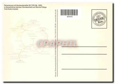 Pociąg parowy 99 7235-7 — Wendeschiefe, Harz — Harzer Schmalspurbahnen — Rewers