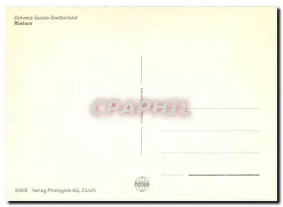 Riehen — bairro de Zurique — editor Photoglob AG, n° 6459 — Verso