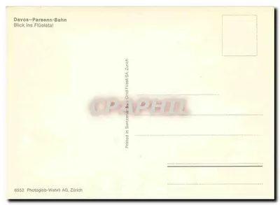 Davos-Parsenn-Bahn — widok w dolinie Flüelatal — Photoglob-Wehrli AG, Zürich, n° 6552 — Rewers