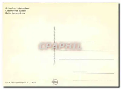 Lokomotiven suisses — 6873 — Verlag Photoglob AG, Zürich — Verso