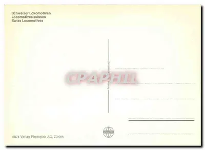 Locomotivas suíças — 6874 Verlag Photoglob AG, Zürich — Verso