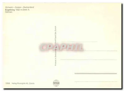 Engelberg — Montanha de Hahnen — Photoglob AG Zürich — Verso