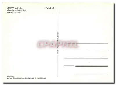 Tramwaj n°363 — wprowadzony do eksploatacji w 1921 — BVB, seria 344-375 — Rewers