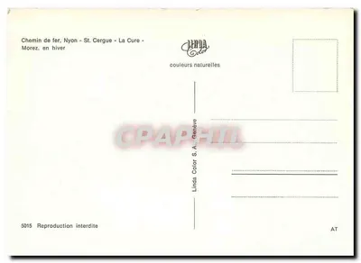Bahn, Nyon - St. Cergue - La Cure - Morez, im Winter — Linda Color S.A., Genf, Nr. 5015 — Rückseite