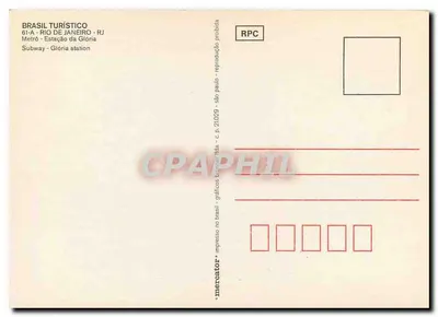 Glória — Estação do metrô — editor BRASIL TURÍSTICO, n° 61-A — Verso
