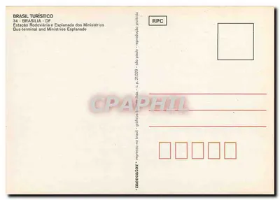 Brasília — Estação Rodoviária e Esplanada dos Ministérios — editor Brasília Turístico, n°34 — Verso