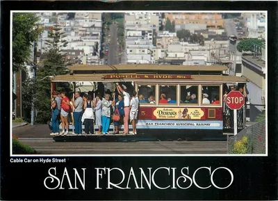 Cable Car na Hyde Street — San Francisco — Elegante Mini Print E-394