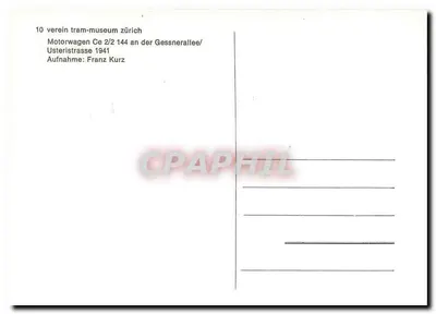 Tramwaj Ce 2/2 nr 144 — Zurych — nr 10 — Rewers
