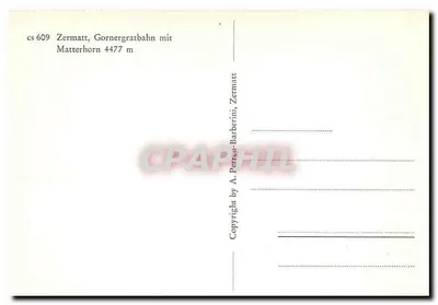 Zermatt, Gornergratbahn com o Matterhorn — 4477 m — A. Perenì-Barberini — Verso