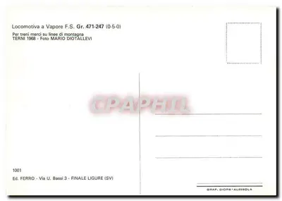 Parowóz F.S. Gr. 471-247 (0-5-0) — Dla pociągów towarowych na liniach górskich — Wyd. Ferro, Finale Ligure (SV) — Rewers
