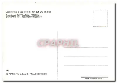 Parowóz F.S. Gr. 625-042 — Lokalny pociąg Battipaglia - Potenza — Wyd. Ferro — Rewers