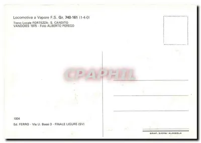 Parowóz F.S. Gr. 740-161 (1-4-0) — Treno Locale FORTEZZA - S. CANDITO — Wyd. Ferro, Finale Ligure — Rewers