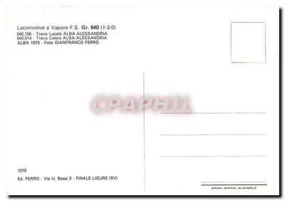 Locomotivas a vapor F.S. Gr. 640 (1-3-0) — ALBA 1975 — Ed. Ferro — Verso
