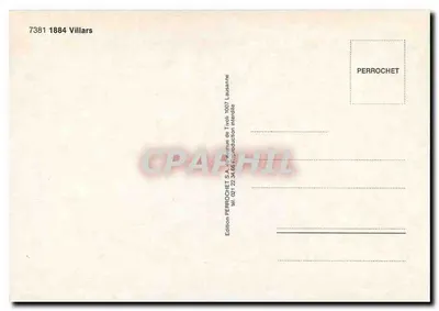 Villars — panoramische uitzicht met gondel — Uitgave Perrochet — Achterkant
