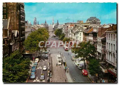Antuérpia - Avenida Keyzerlei — vista da rua com trêm e edifícios — n°17