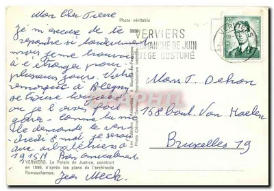 Verviers — Palácio de Justiça — Les Éditions Clément-Dasson — Verso