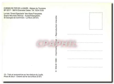 Pociąg i lokomotywa na mostach Loulla — Kolej Mure — SGLM 1988 — Rewers