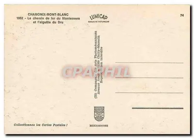 Chamonix-Mont-Blanc — El camino del Montenvers y la aguja del Dru — IRIS — Reverso