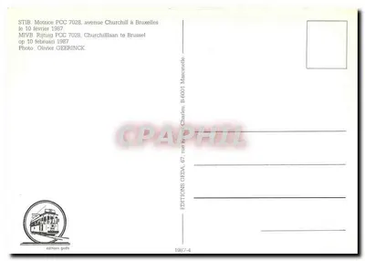 Tramway PCC 7028 — avenida Churchill em Bruxelas — Éditions GEDA — Verso