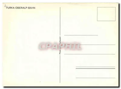 Czerwony pociąg na linii Furka-Oberalp-Bahn — góry i wieś w dole — Foto: SIG MaUhausen, n°2 — Rewers