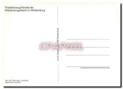 Parada lokomotyw Waldburgerbahn w Waldenburgu — Druck: Dietsch AG, 4437 Waldenburg — Rewers