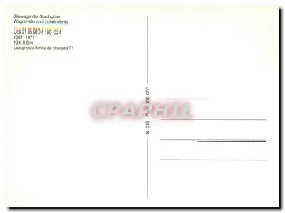 Wagon silo per polveri — SBB CFF FFS — n. 378 — Verso
