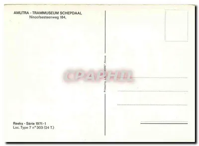 Trem a vapor n°303 — Museu do Trem Scheepdaal — Série - Série 1971-1 — Verso