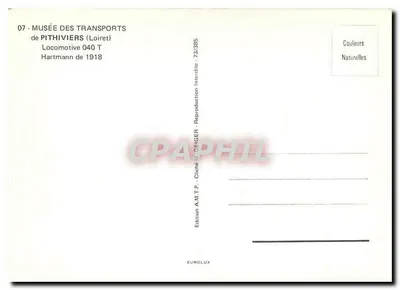 Locomotywa M.T.P. N°2 — Muzeum Transportu w Pithiviers — Wydawnictwo A.M.T.P. — Rewers