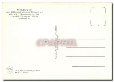 Autorail X 2115 — Châteaubriant — Wydawnictwo AL — Rewers