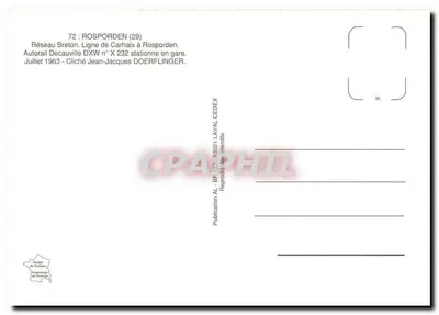 Autorail Decauville DXW n° X 232 — Rosporden (29) — Publicación AL - BF 123 — Reverso