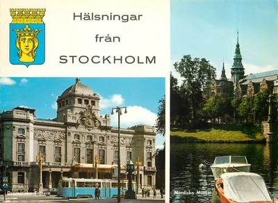 Dramatiska Teatern e Nordiska Museet — Saudações de STOCKHOLM — Editor: F. NIELSON, Suécia