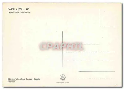 Casella (GE) — A perla da Valle Scrivia — Ediz. ris. Tabaccheria Canepa — Verso